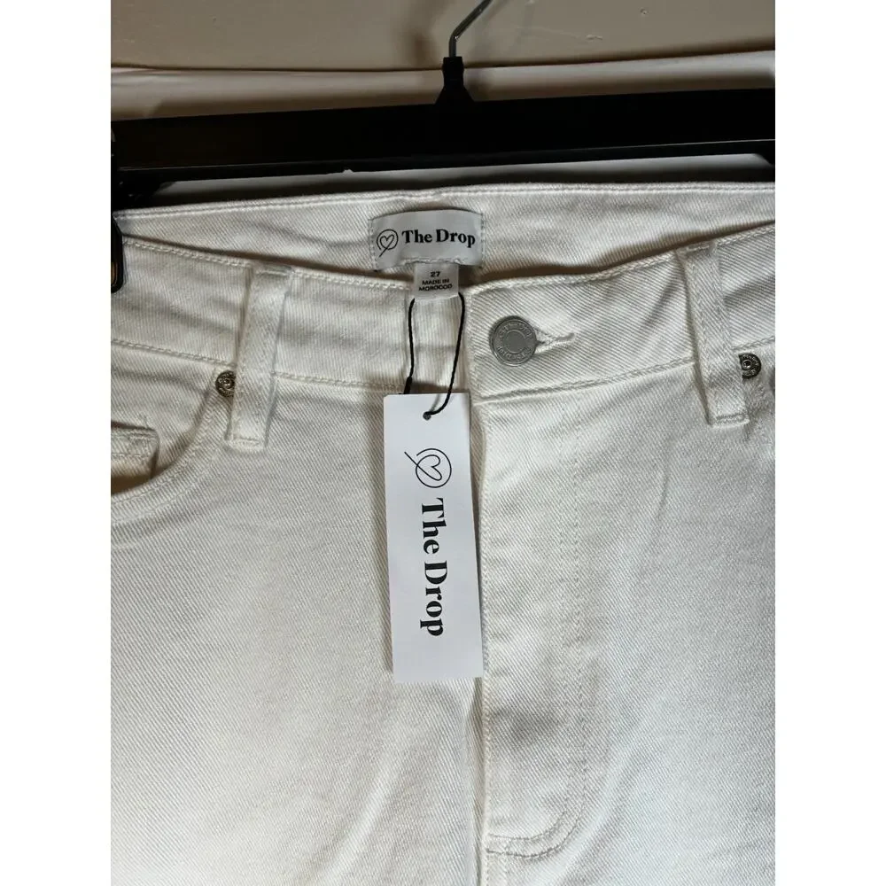 The Drop NEW Women 27 Ian Relaxed Fit Straight leg Jeans White Casual Every day - Picture 4 of 10